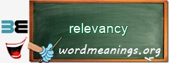 WordMeaning blackboard for relevancy